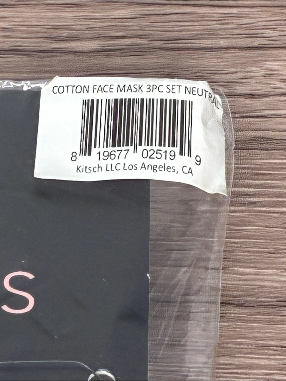 🐼 3/$25 Kitsch 3-Pack Women's Cotton Masks - Black, White, Beige Neutral